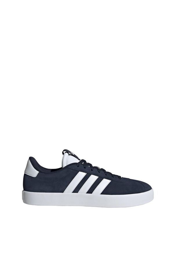 Adidas - Buty VL Court 3.0. Kolor: biały, wielokolorowy, niebieski. Materiał: zamsz