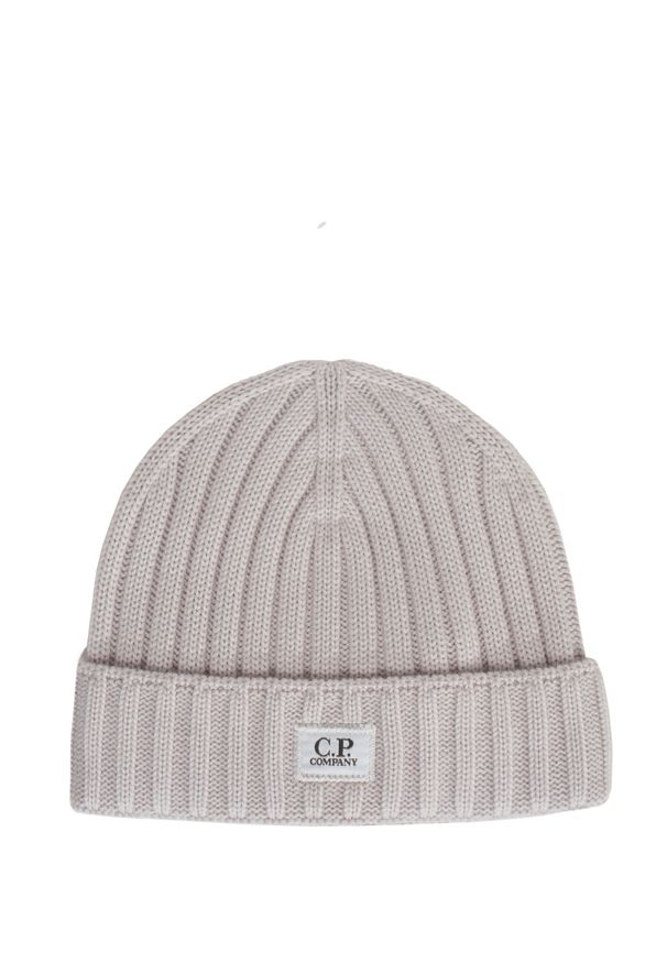 CP Company - Wełniana czapka C.P. Company ACCESSORIES KNIT CAP. Materiał: wełna. Wzór: aplikacja