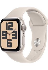 APPLE - Smartwatch Apple Watch SE GPS, 40mm Koperta z aluminium w kolorze księżycowej powiaty z paskiem sportowym w kolorze księżycowej powiaty - S/M. Rodzaj zegarka: smartwatch. Styl: sportowy #1