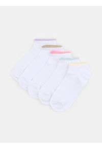 Sinsay - Prążkowane skarpetki 5 pack - biały. Kolor: biały. Materiał: prążkowany #1