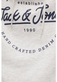 Jack & Jones bluza męska kolor szary z kapturem melanżowa. Okazja: na co dzień. Typ kołnierza: kaptur. Kolor: szary. Materiał: dzianina. Wzór: melanż. Styl: casual #5