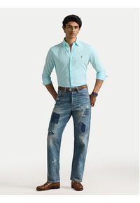 Polo Ralph Lauren Koszula 710932545009 Turkusowy Slim Fit. Typ kołnierza: polo. Kolor: turkusowy. Materiał: bawełna #5