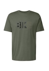 Volcano - T-shirt męski khaki, Comfort Fit, T-EKIB. Okazja: na co dzień. Kolor: brązowy. Materiał: materiał, bawełna. Długość rękawa: krótki rękaw. Długość: krótkie. Wzór: nadruk. Styl: klasyczny, casual