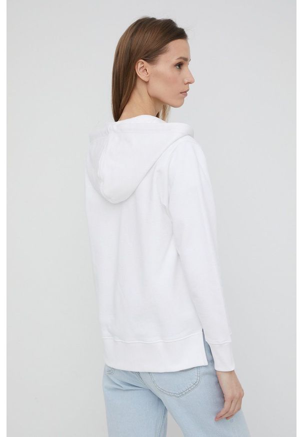 Pepe Jeans bluza bawełniana Calista Zipper damska kolor biały z kapturem gładka. Okazja: na co dzień. Typ kołnierza: kaptur. Kolor: biały. Materiał: bawełna. Wzór: gładki. Styl: casual