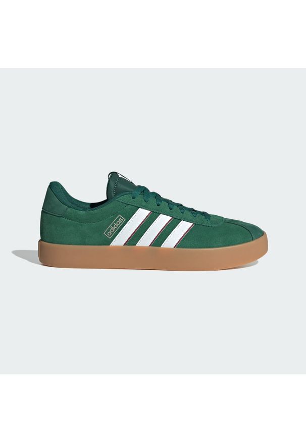 Adidas - Buty VL Court 3.0. Kolor: zielony, czerwony, brązowy, biały, wielokolorowy. Materiał: syntetyk, skóra. Sport: turystyka piesza