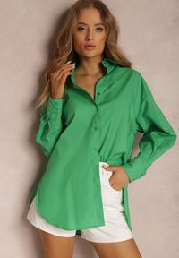Renee - Zielona Koszula Aquida. Kolor: zielony. Długość rękawa: długi rękaw. Długość: długie