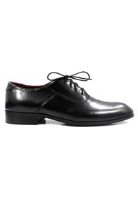 Modini - Wiedenki - oksfordy - czarne obuwie męskie T69. Kolor: czarny. Materiał: skóra. Styl: klasyczny, wizytowy #1