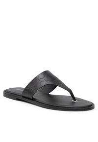 Calvin Klein Japonki Almond Flat Tp Slide Hf HW0HW01159 Czarny. Kolor: czarny. Materiał: skóra