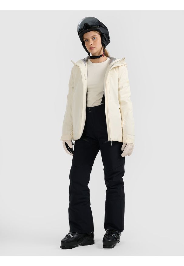 4f - 4F Kurtka narciarska membrana 15000 damska - biała L. Kolor: biały. Materiał: włókno, materiał. Sezon: zima