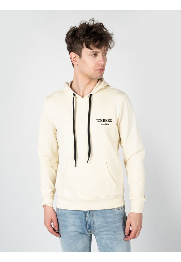 Iceberg Bluza "Hoodie" | E0206300 | Mężczyzna | Beżowy. Okazja: na co dzień. Kolor: beżowy. Materiał: bawełna. Styl: casual, sportowy