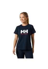 Koszulka damska Helly Hansen Logo 2.0. Kolor: niebieski. Materiał: bawełna. Sport: turystyka piesza