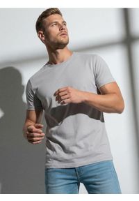 Sinsay - Bawełniana koszulka basic - szary. Kolor: szary. Materiał: bawełna