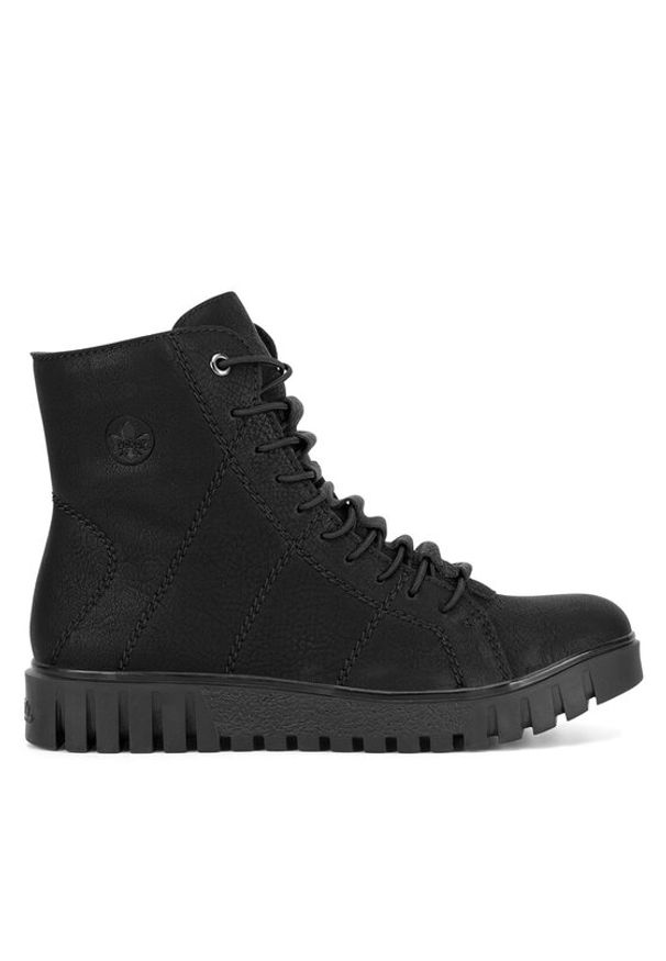 Rieker Botki Y3420-00 Czarny. Kolor: czarny. Materiał: materiał