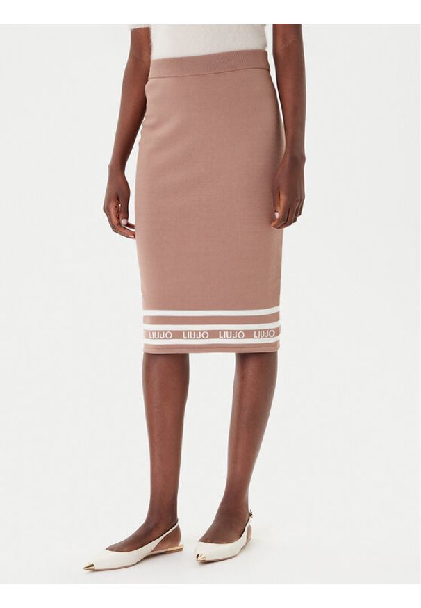 Liu Jo Sport Spódnica ołówkowa TF5217 MS63L Brązowy Regular Fit. Kolor: brązowy. Materiał: wiskoza, syntetyk. Styl: sportowy