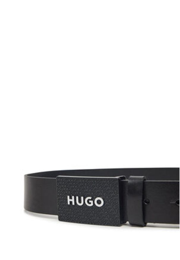 Hugo - HUGO Pasek Męski 50536879 Czarny. Kolor: czarny. Materiał: skóra