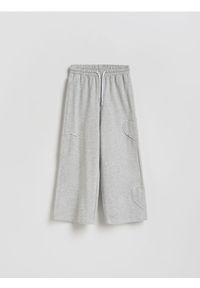 Reserved - Spodnie dresowe z naszywkami - jasnoszary. Kolor: szary. Materiał: dresówka. Wzór: aplikacja #1