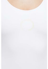 Trussardi Jeans - Trussardi jednoczęściowy strój kąpielowy kolor biały miękka miseczka. Kolor: biały. Materiał: materiał #5