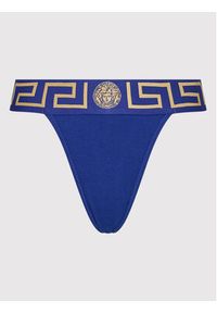 VERSACE - Versace Stringi AUD01042 Granatowy. Kolor: niebieski. Materiał: bawełna