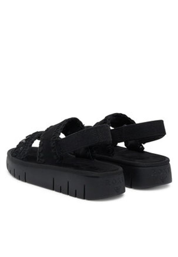 Roxy Sandały HY62277-1 Czarny. Kolor: czarny. Materiał: materiał