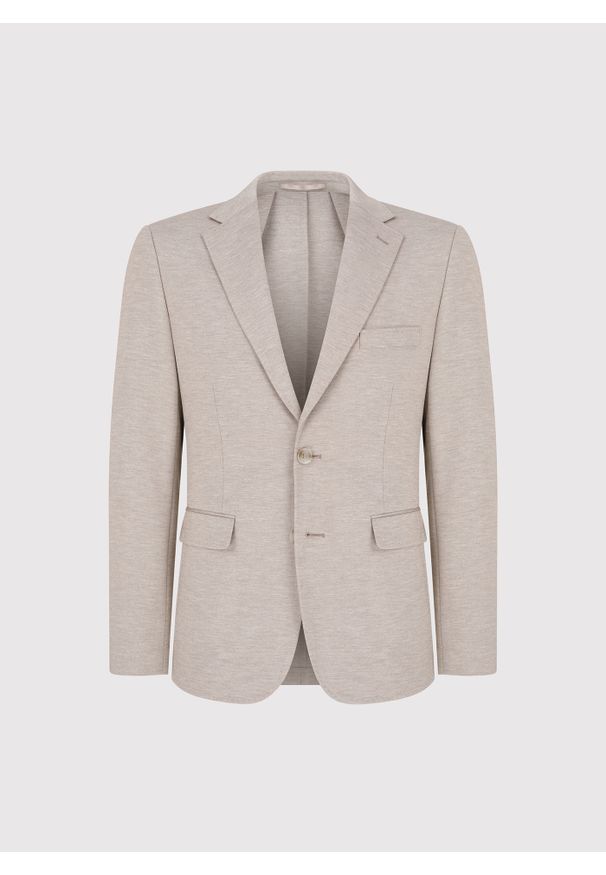 Pako Lorente - PAKO LORENTE - Jasnobrązowa dzianinowa marynarka męska. Kolor: brązowy. Materiał: dzianina