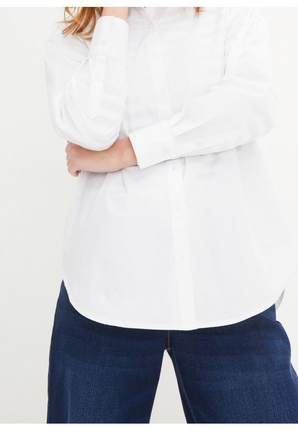 bonprix - Bluzka oversize. Kolor: biały. Materiał: tkanina
