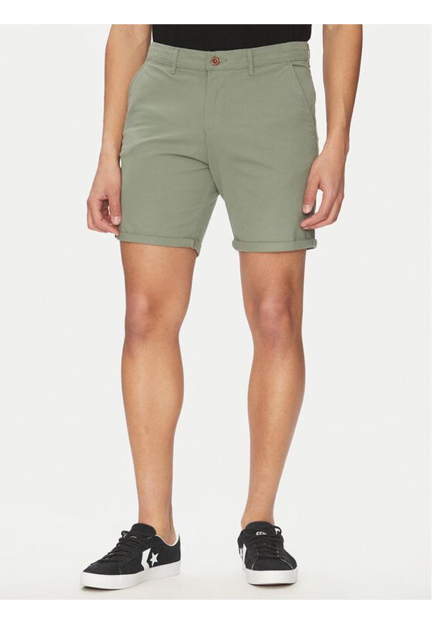 Jack & Jones - Jack&Jones Szorty materiałowe Marco 12269494 Zielony Regular Fit. Kolor: zielony. Materiał: bawełna