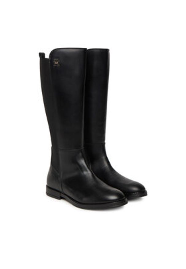 TOMMY HILFIGER - Tommy Hilfiger Kozaki T4A6-34036-0036 Czarny. Kolor: czarny. Materiał: skóra