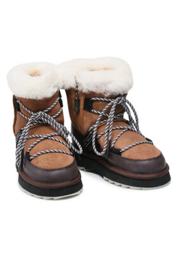 EMU Australia Śniegowce Blurred W12641 Brązowy. Kolor: brązowy. Materiał: skóra, zamsz