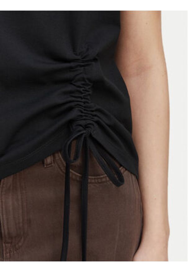 French Connection T-Shirt 76QZA Czarny Relaxed Fit. Kolor: czarny. Materiał: bawełna