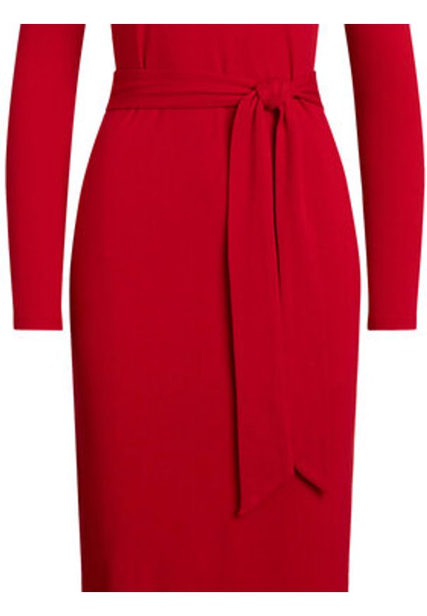 Lauren Ralph Lauren - LAUREN RALPH LAUREN Sukienka dzianinowa 200980036002 Czerwony Slim Fit. Kolor: czerwony. Materiał: bawełna