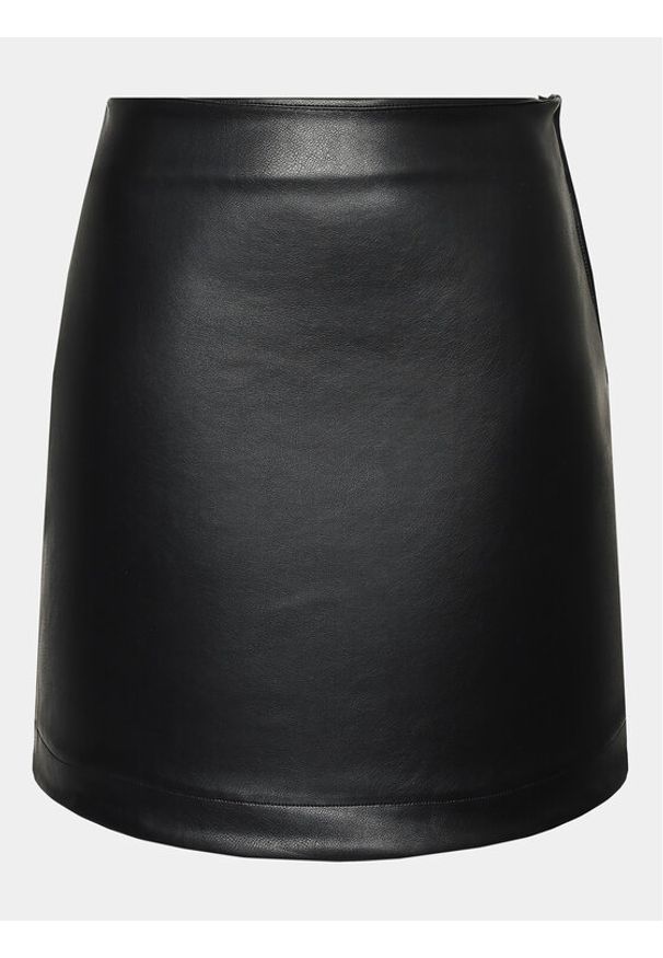 Gina Tricot Spódnica z imitacji skóry 20151 Czarny Regular Fit. Kolor: czarny. Materiał: skóra