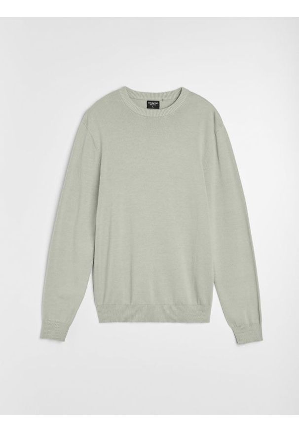 Sinsay - Bawełniany sweter basic - zielony. Kolor: zielony. Materiał: bawełna
