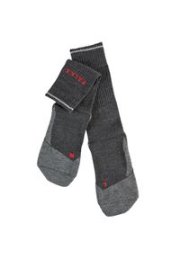 Skarpetki damskie Falke TK2 Wool Silk. Kolor: brązowy, wielokolorowy, szary. Sport: turystyka piesza