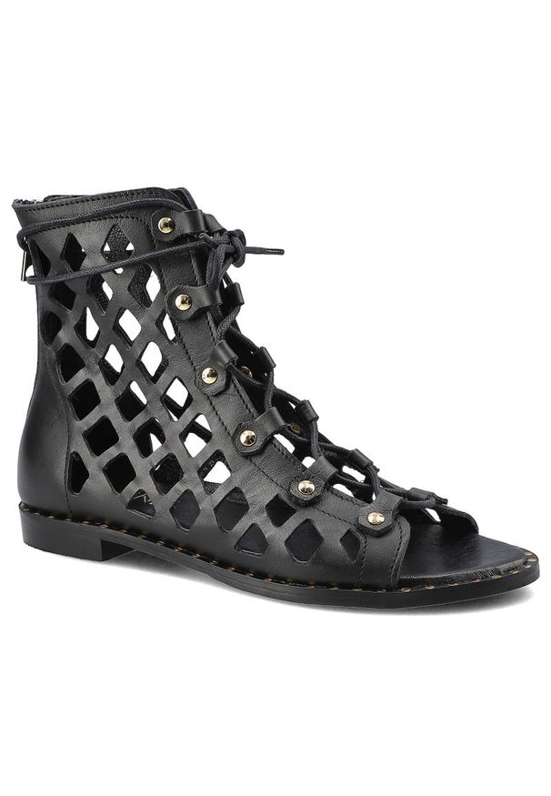 Czarne Sandały Carinii Buty Damskie Obuwie Na Lato. Okazja: na co dzień. Kolor: czarny. Materiał: skóra. Wzór: aplikacja. Sezon: lato. Obcas: na obcasie. Styl: boho, casual. Wysokość obcasa: niski