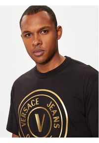 Versace Jeans Couture T-Shirt 77GAHT01 Czarny Regular Fit. Kolor: czarny. Materiał: bawełna #5