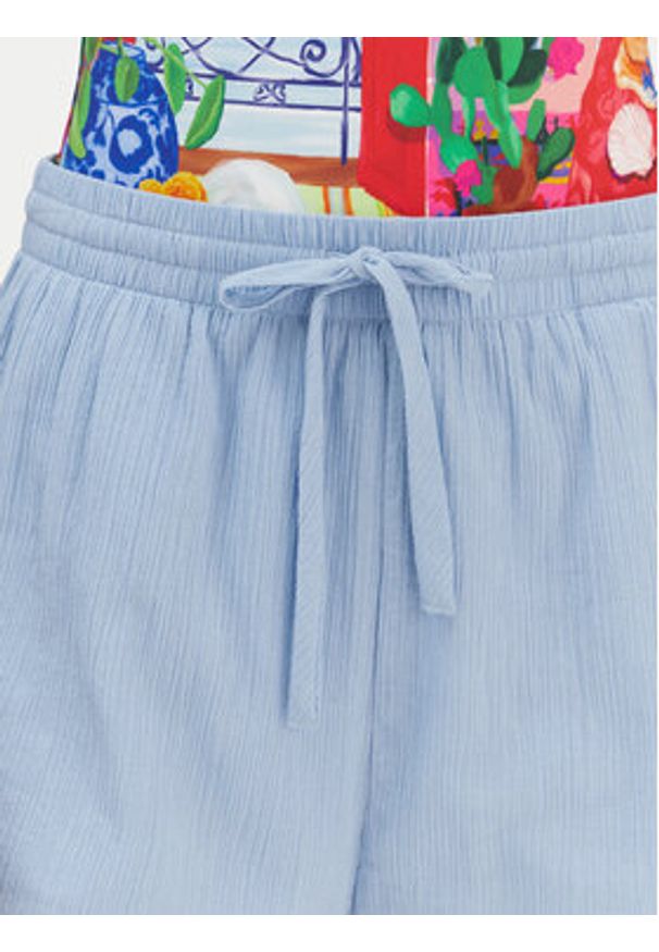 Seafolly Szorty materiałowe Crinkle 55429-SH Błękitny Regular Fit. Kolor: niebieski. Materiał: bawełna