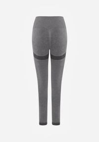 Born2be - Szare Legginsy z Wysokim Stanem z Modelującymi Wstawkami Onorata. Okazja: na co dzień. Stan: podwyższony. Kolor: szary. Materiał: prążkowany. Długość: krótkie. Styl: casual #7