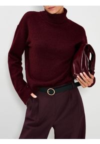 Sinsay - Sweter ze stójką - bordowy. Typ kołnierza: kołnierzyk stójkowy. Kolor: czerwony #1