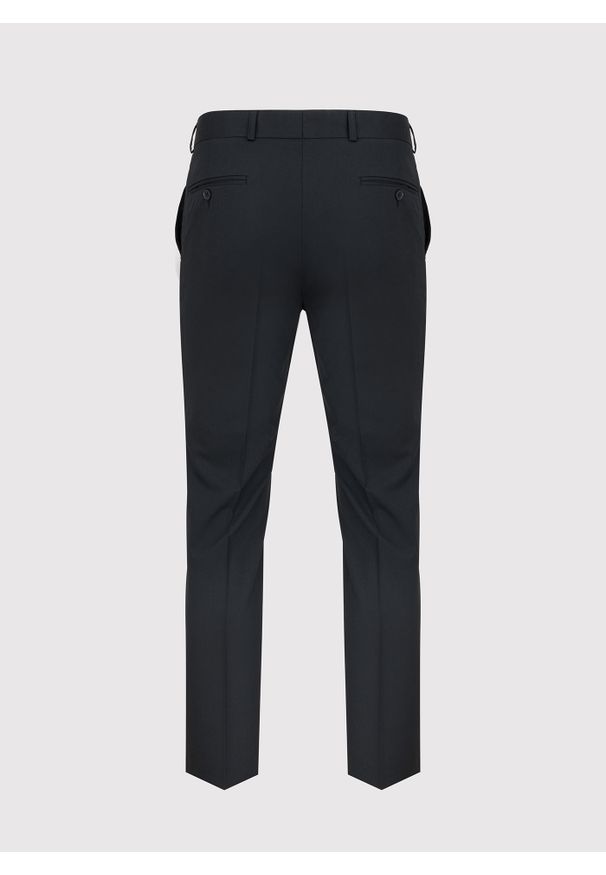 Pako Lorente - Gładkie czarne spodnie garniturowe P000B-6G-001-C-S. Kolor: czarny. Materiał: wełna, poliester. Wzór: gładki