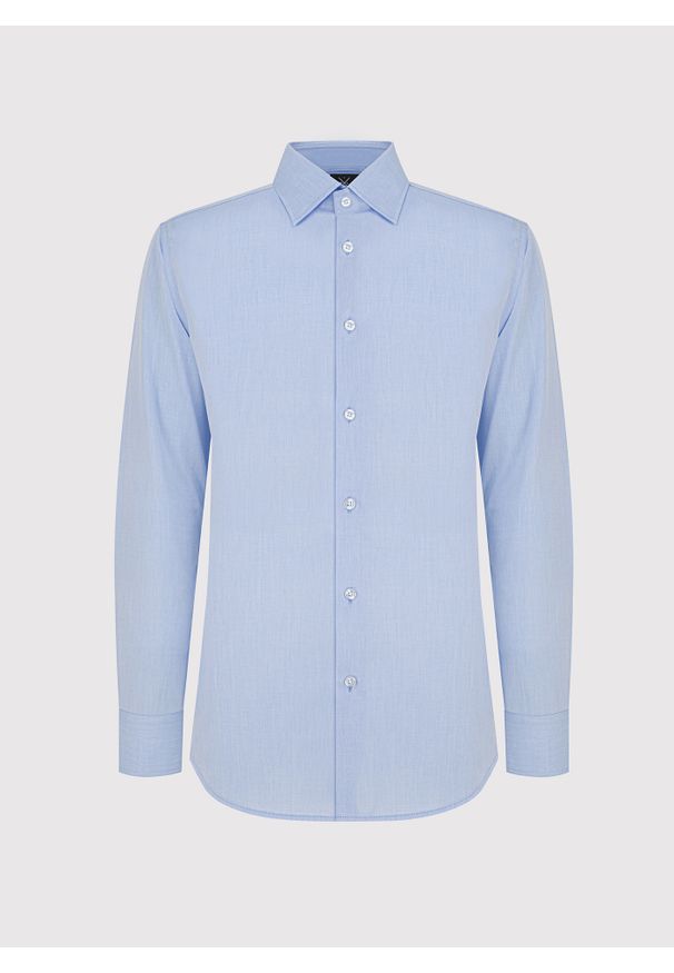 Pako Lorente - PAKO LORENTE – Bawełniana koszula męska w kolorze niebieskiem. Materiał: bawełna. Długość rękawa: długi rękaw. Długość: długie. Wzór: gładki. Sezon: wiosna