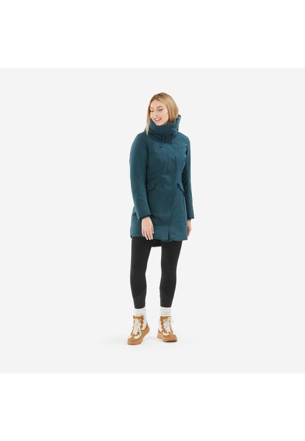 quechua - Parka turystyczna damska zimowa Quechua SH500 -10°C wodoodporna. Okazja: na co dzień. Kolor: zielony, wielokolorowy, niebieski. Sezon: zima. Styl: casual
