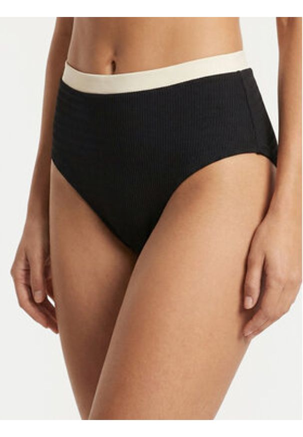 Seafolly Dół od bikini Band Wave 40775-305 Czarny. Kolor: czarny. Materiał: syntetyk