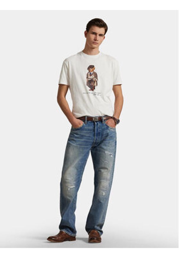 Polo Ralph Lauren T-Shirt 710P00085001 Biały Custom Slim Fit. Typ kołnierza: polo. Kolor: biały. Materiał: bawełna