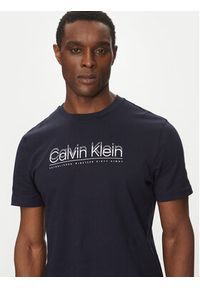 Calvin Klein T-Shirt Double Logo K10K114149 Granatowy Regular Fit. Kolor: niebieski. Materiał: bawełna #5