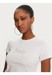 Juicy Couture T-Shirt Dot Ruched JCWCT24311 Biały Slim Fit. Kolor: biały #4