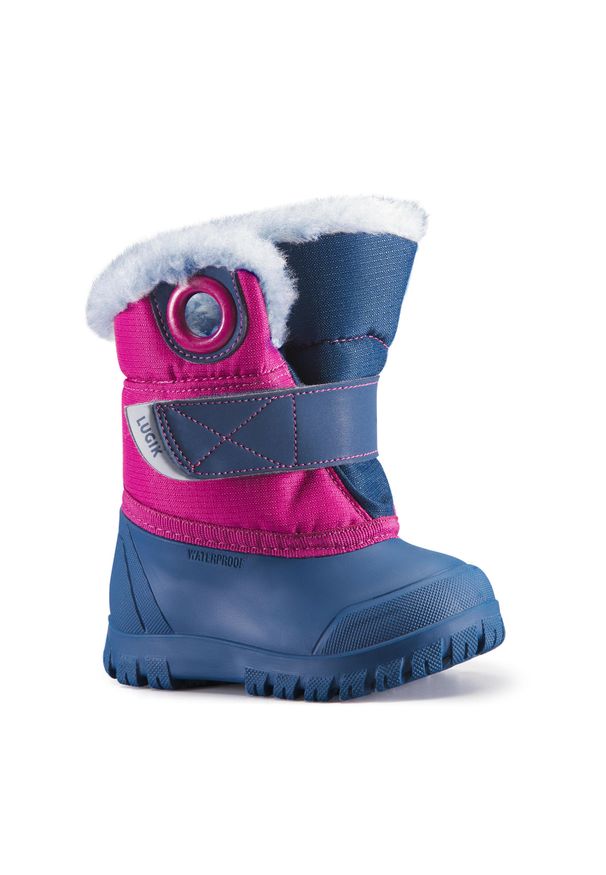 LUGIK - Buty zimowe śniegowce dla dzieci Lugik Xwarm. Zapięcie: rzepy. Kolor: fioletowy. Materiał: wełna, syntetyk. Szerokość cholewki: normalna. Sezon: zima