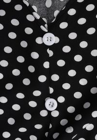 Born2be - Czarna Bawełniana Sukienka z Gumką w Pasie i Falbanką Romilla. Kolor: czarny. Materiał: bawełna. Sezon: lato. Styl: wizytowy #3