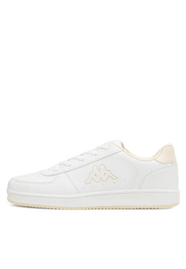 Kappa Sneakersy Logo Malone Kid 371K1IW-A0F Biały. Kolor: biały. Materiał: skóra