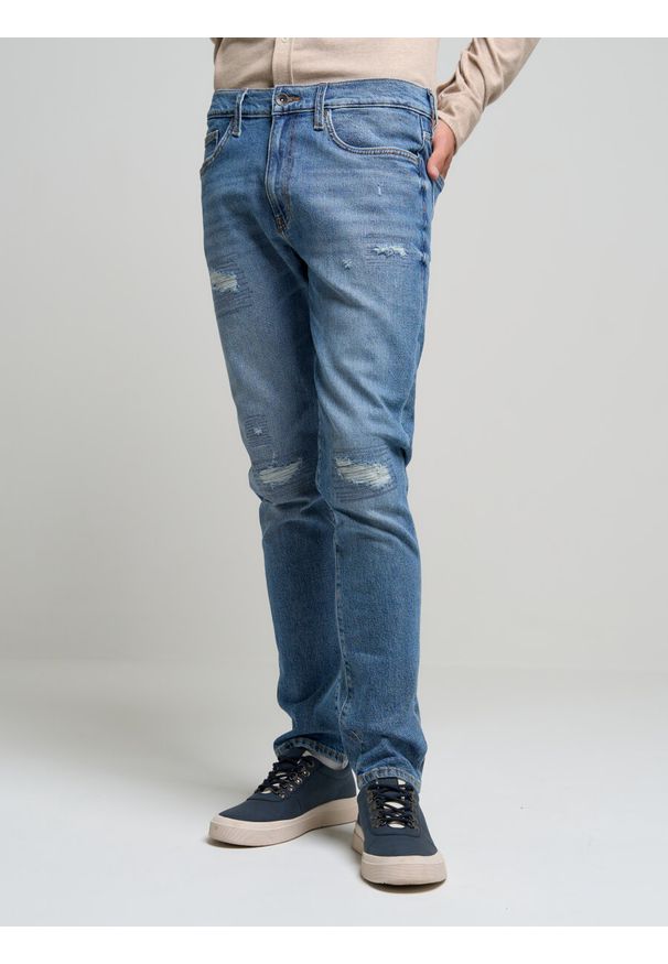 Big-Star - Spodnie jeans męskie Terry Carrot 265. Okazja: na co dzień. Kolor: niebieski. Styl: casual, sportowy