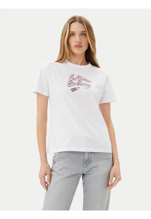 BOSS T-Shirt Damacia_5 50540237 Biały Regular Fit. Kolor: biały. Materiał: bawełna